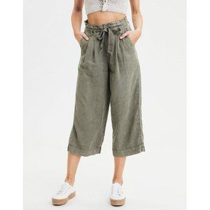 American Eagle Cropped Paperbag Culotte Pants - S2